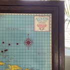 Vtg Hooksetter Magnetic Framed Hurricane Tracking Fishing Map Chart 28    22    
