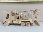 Wooden Pick-up  Recovery Truck Large Handmade Model Toy 17 5  Unpainted Detailed