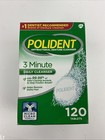 3 Pack Polident 3 Minute Denture Cleanser Tablets 120 Count Per Box