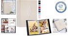 Stylish Beige Linen Photo Album Set For 100 Vertical 4x6 Photos - Modern Design