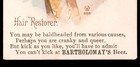 Rochester Beer Bartholomay Brenner Ny Hair Bottle Rare Novelty Trade Card Sr a b