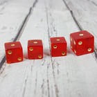 Vintage Translucent Bakelite Red 4 Dice Lot Small 1 2    9 16 