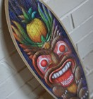 Tiki Statue Pineapple Welcome Rustic Beach Bar Surfboard Home Decor Sign - New