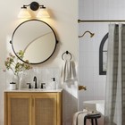 Reeded Milk Glass 2-bulb Vanity Wall Sconce Black Finish - Hearth  