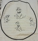 Vtg 101 Dalmatians Ruffled Embroidered Baby Blanket Quilt Black White  Read