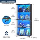 Glass Display Cabinet With Lights  Curio Cabinet Display Cases For Collectibles