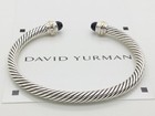 David 5mm Cable Sterling Silver Black Onyx And 14k Yellow Gold Bracelet
