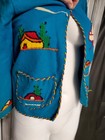 Vtg 40s 50s Souvenir Child L   Xxs  Mexican Tourist Embroidered Wool Felt Jacket