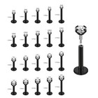 20pcs set Stainless Steel Labret Lip Studs Zircon Helix Tragus Piercing Jewelry