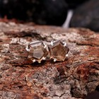 100  Natural Smoky Topaz Pentagon Stud Earrings 925 Sterling Silver Jewelry