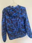 The North Face Boys Rain Jacket Youth Xl 18-20 Dryvent Blue Camo Hooded Euc