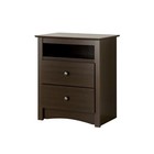  2 Drawer Nightstand  Elegant Bedroom Furniture  Bedside Table Espresso Sonoma