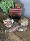 Antique Vintage Komainu Polychrome Foo Dog Temple Guardian Wood Wooden Carved