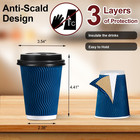 Lamosi 12 Oz Disposable Coffee Cups With Lids 50 Pack  Hot Paper Insulated 