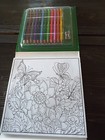 Coloring Book For Adults Botanical Garden    Includes 12 Coloring Pencils   Pen