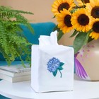 Fabric Tissue Box Cover Set Of 2  Vintage Floral Embroidery Hydrangea Tissue