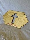Rustic Wooden Cross Wall Hanging Faith Christian Decor Gift New No Greater Love 