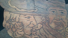 Antique Wooden Carved Old Men Head Plaque Pipe Hat Fishermen  Sculpture As Is