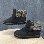 Bearpaw Winter Snow Boots Womens 8 Koko Gray Buckle Round Toe Shearling