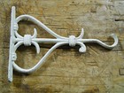 Cast Iron Victorian Style White Heart Plant Hook Garden Hanger Wall Barn Fence