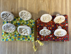 Vintage 2 Bags Of Cookie Mold Stamps Clay Handmolded - 8 Different Stamps