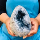 4lb Natural Blue Celestite Geode Quartz Crystal Mineral Specimen Healing