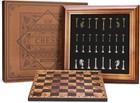 Vintage Chess Set wood Chess Board With Storage metal Chess Pieces  Classic Game