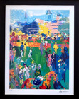 Leroy Neiman   At The Paddock  Signed Pop Art Mounted And Framed