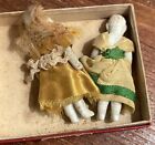 Antique Primitive Porcelain Miniature Dolls  lot Of 2 