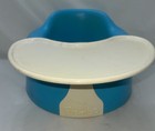 Bumbo Baby Seat With Safety Straps Blue With White Play And Feeding Tray Euc