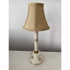 Lot Of 2 Miniature Vanity Lamps Vintage Porcelan With Brass Accent