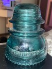Vintage Hemingray No  42  Aqua Blue green Glass Insulator Made In Usa
