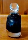 Vtg Limited Edition Correia  94 Art Glass Perfume Bottle Black On Clear Stopper