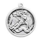 Catholic Saint Michael The Archangel Defeating The Devil Sterling Silver Medal