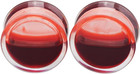 2pcs Acrylic Red Liquid Blood Double Flare Ear Tunnels Expander Plugs Stretcher 