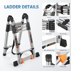 Telescoping Ladder 16 5 Ft A Frame  Extension Multi-purpose With Balance
