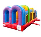 Rainbow Inflatable Obstacle Course For Kids With Blower Stakes Storage Bag