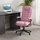 6 Point Vibrating Massage Office Desk Chair With Heat Linen High Back Backrest