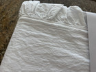 Piubelle Queen Size Ruffle White Sheet Set Crisp Percale Cotton Shabby Chic