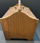 Wood Vintage Sewing Caddy Box W  Handle   Lids  11 75   x7 75   x9    In Great Shape