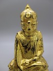 Fine Old Antique Thai Southeast Asia Wooden Lacquered Gold Gilded Buddha Statue