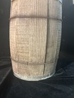 Large Vtg Primitive Rustic Wooden Wire Metal Nail Keg Barrel  18  Tall X 12  Dia