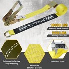 4pk Ratchet Car Tie Down Straps Heavy Duty 3300lb 2 Inch X 96 Inch Tire Strap Ti