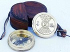 Nautical Brass 100 Years Calendar Pocket Compass With Robert Frost Poem