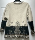 Whortleberry Of Scotland Lambswool Black   Cream Cardigan  Sweater Coat Medium