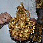 7 6 tibet Buddhism Temple Bronze Gilt Inlay Gem Yellow Jambhala Buddha Statue