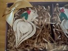 Quilling Card Set Of 3 Ornaments Paper Holly   Berries New  Packaging Wear