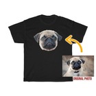 Personalized Pet Portrait Comfort Tee Custom Dog Cat Photo Shirt