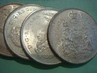 At Melt  7 Silver Canada Half Dollars 50 Cent Pieces  3 50 Face Value Avg Circ