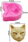 3d Cat Head Silicone Mold For Diy Decoration Trinket Crystal Polymer Necklace Ea